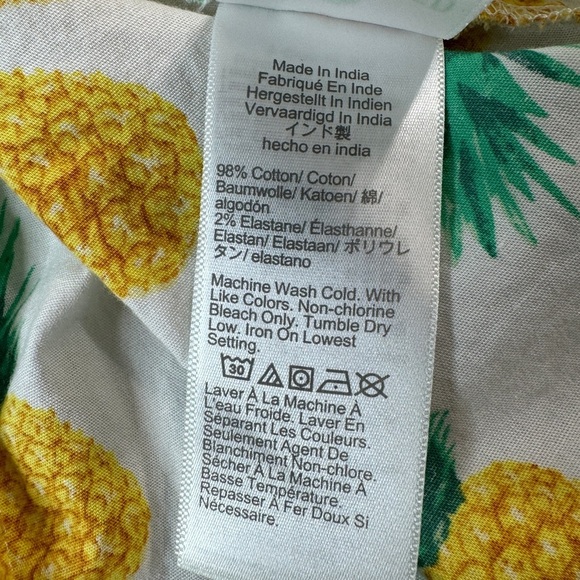 J. Crew Factory Pineapple Fruit Sleeveless Cotton Poplin Shirt Women XL BF815 - Picture 9 of 11